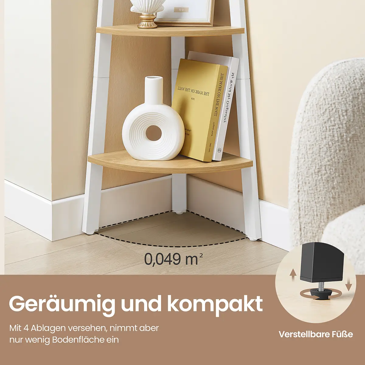 Eckregal Long Pine | Holztöne