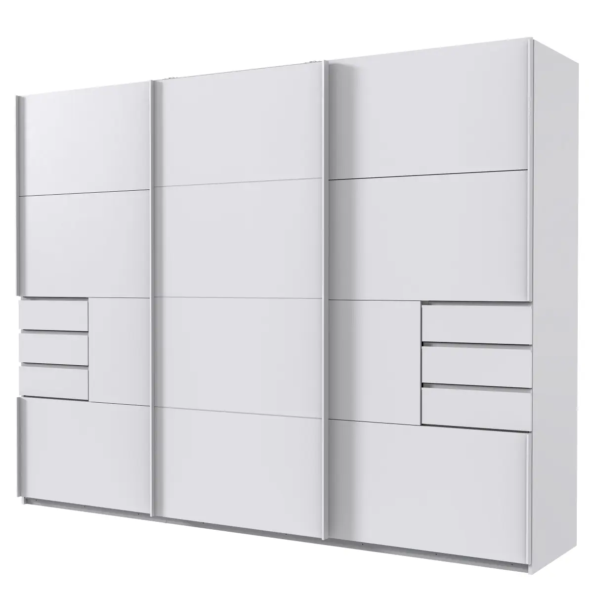 Schwebetürenschrank Bangkok 270cm Weiß/Weiß | Weiß