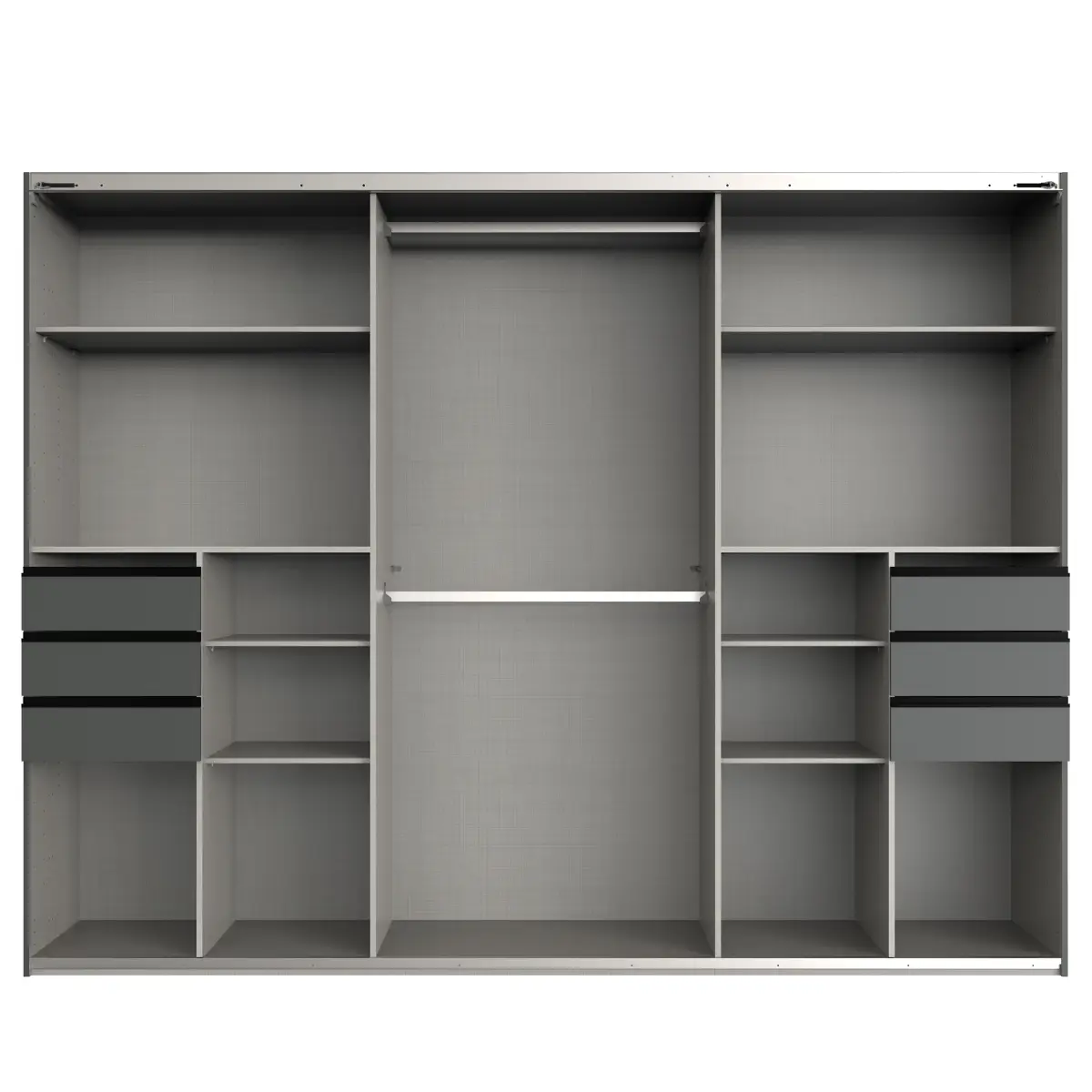 Schwebetürenschrank Bangkok 270cm Weiß/Weiß | Weiß
