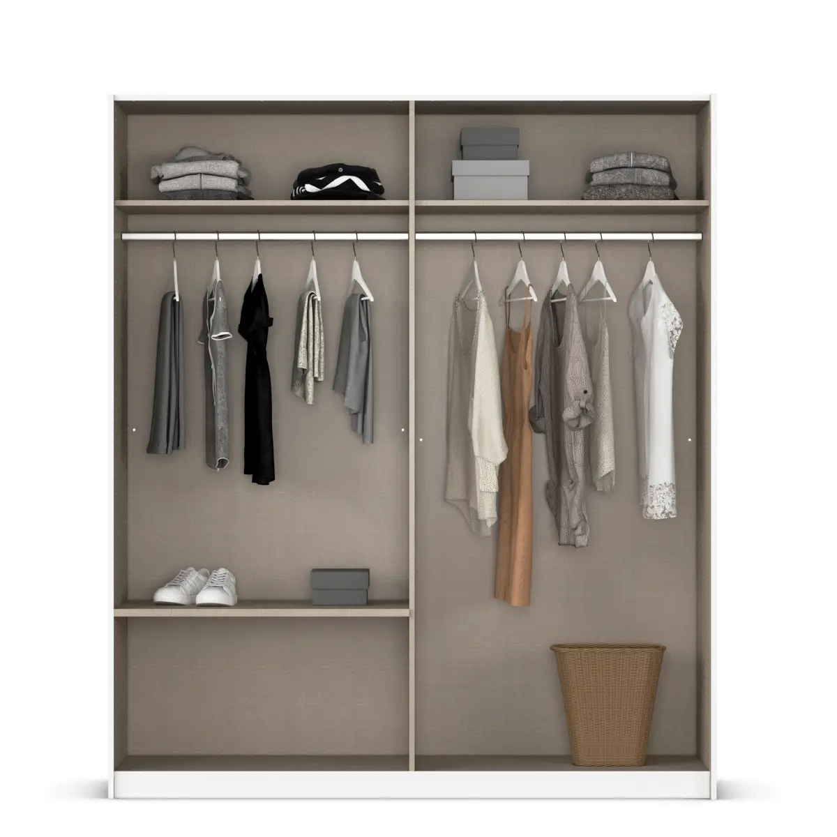 rauch Orange Schwebetürenschrank Elara 181cm Beige/Champagner mit