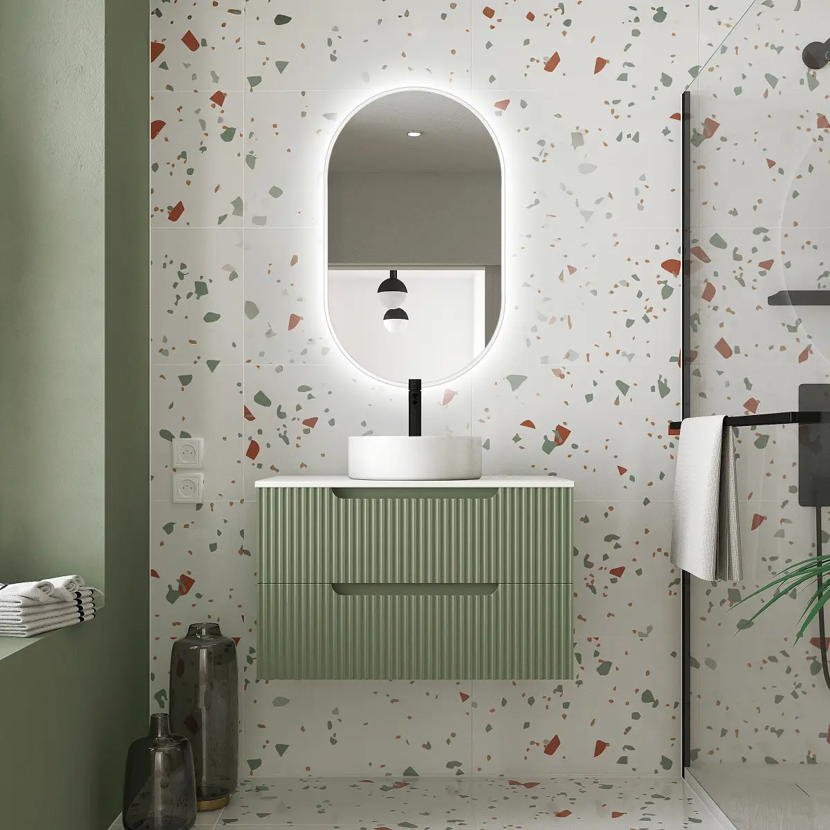 Waschtisch COLORIA ohne Becken | Grün