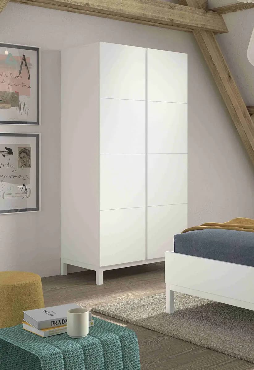Kleiderschrank Eva 99cm Weiß | Weiß