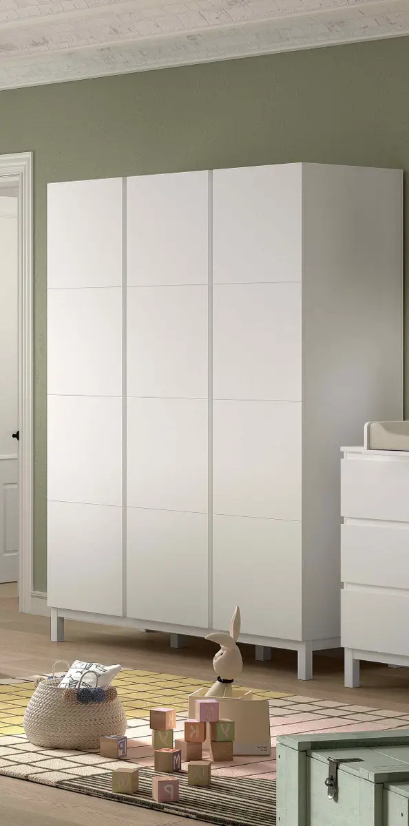 Kleiderschrank 149cm Weiß | Weiß