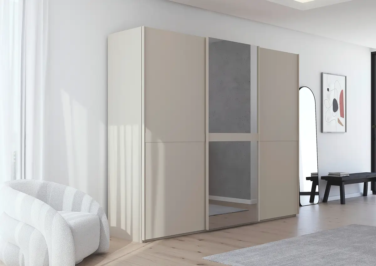 rauch Black Schwebetürenschrank Scale 271cm Beige/Champagner mit