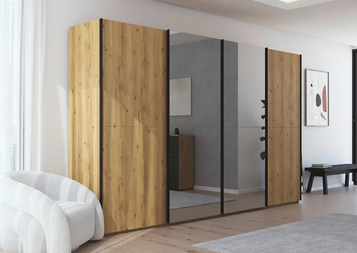 rauch Black Schwebetürenschrank Scale 360cm | Holztöne