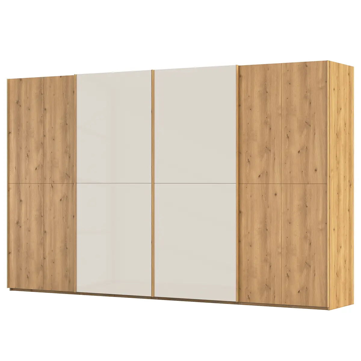 rauch Black Schwebetürenschrank Scale mit Glas 360cm | Mehrfarbig