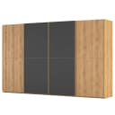 rauch Black Schwebetürenschrank Scale mit Glas Matt 360cm | Schwarz