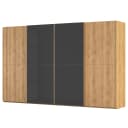 rauch Black Schwebetürenschrank Scale mit Glas 360cm | Schwarz