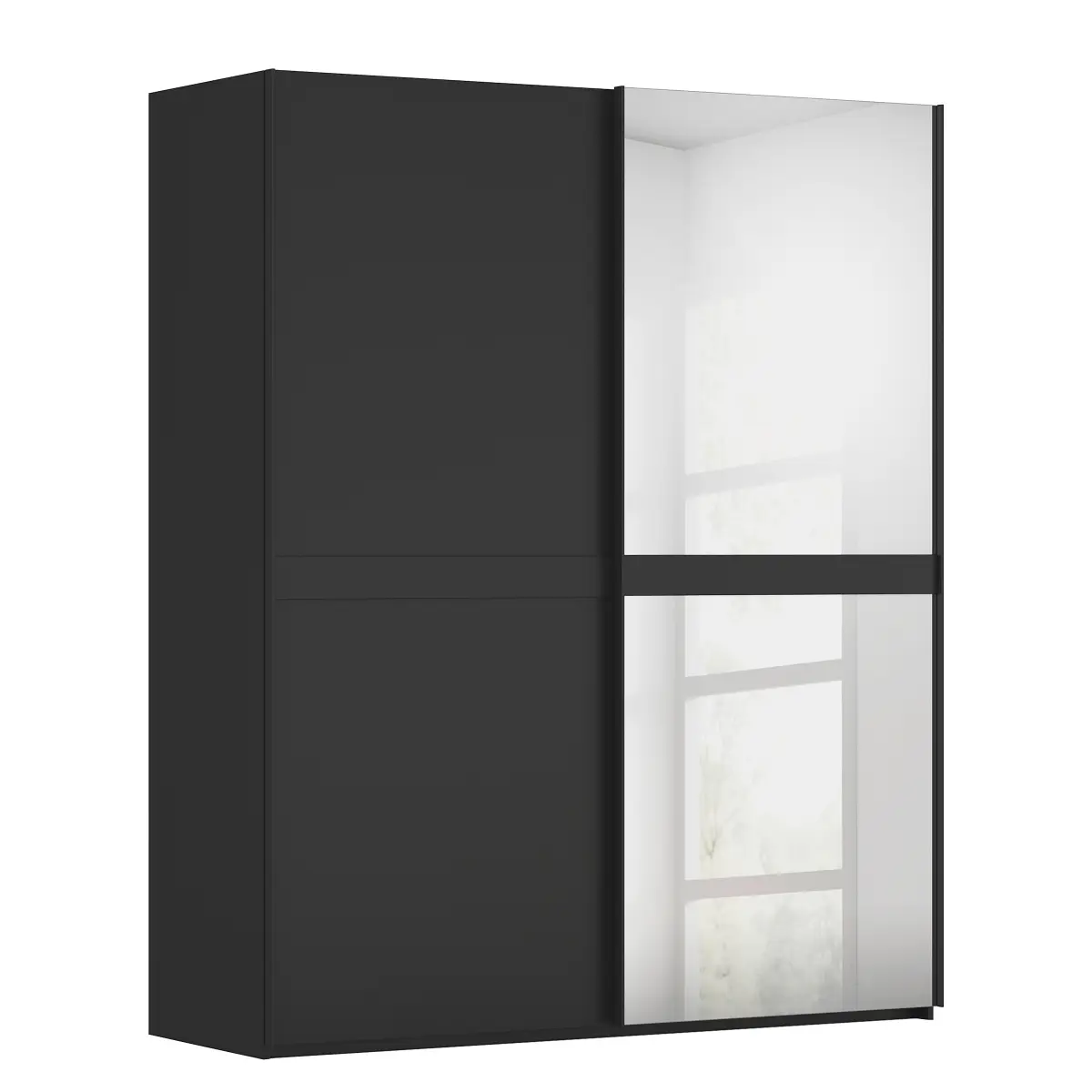 Schwebetürenschrank Scale 181cm Schwarz/Schwarz mit | Schwarz