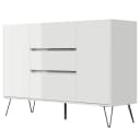 Posseik Sideboard Industrial mit Tür & Schublade 140 x 94cm | Weiß