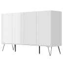 Sideboard Industrial mit Türen 94cm Weiß/Hochglanz Weiß | Weiß