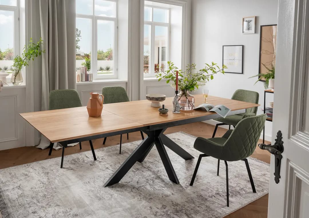 Ausziehbarer Massiver Esstisch Noye 160 x 90cm Braun | Braun