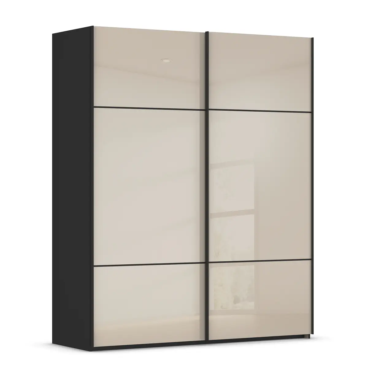 Schwebetürenschrank Covalo | Schwarz