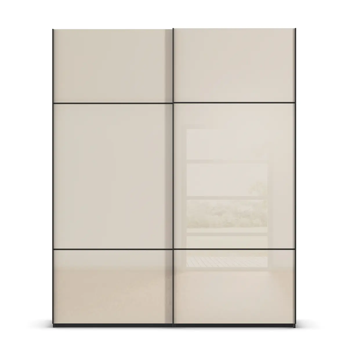 Schwebetürenschrank Covalo | Schwarz