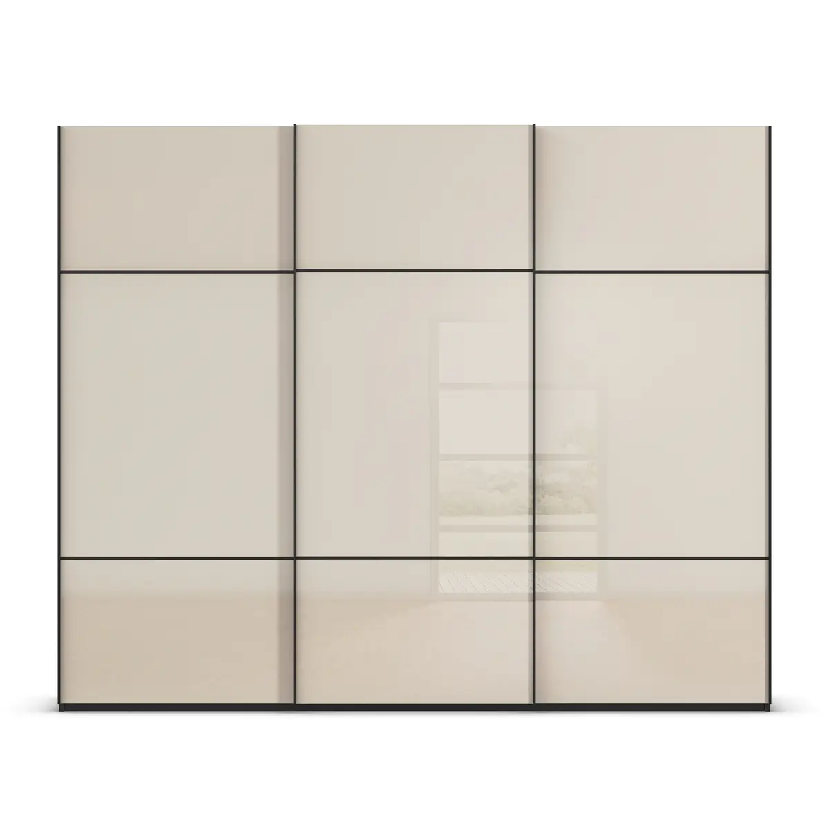 rauch Orange Schwebetürenschrank Covalo mit Glasfront 301cm