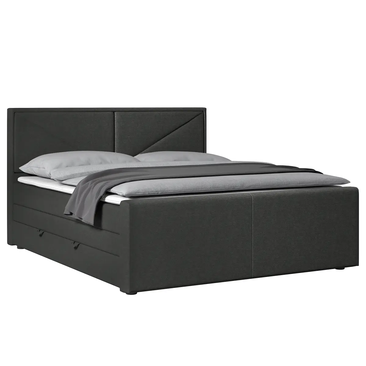 Fredriks Boxspringbett Ledvina 180 x 200cm Webstoff Pria Anthrazit H2