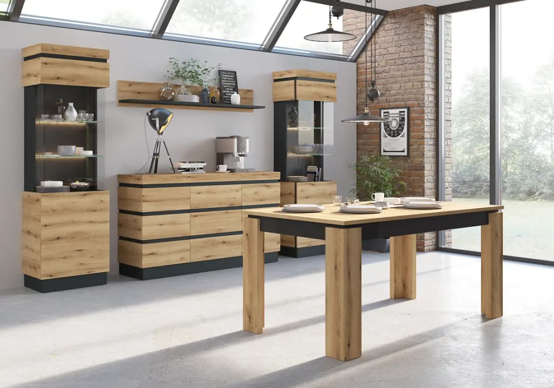 loftscape Standvitrine Zarina | Holztöne
