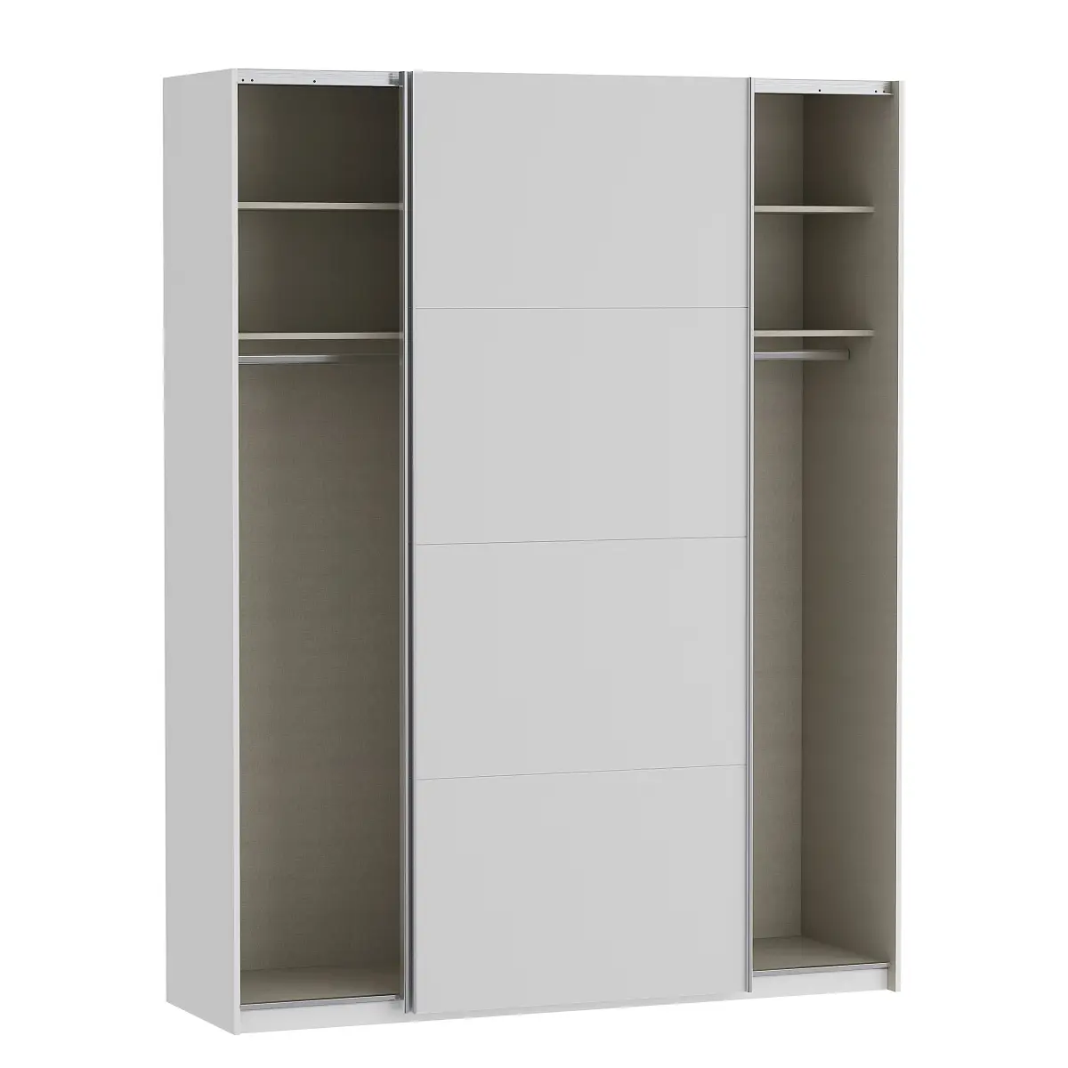 Schwebetürenschrank Arbery 180cm Weiß/Weiß ohne Spiegeltür/-en | Weiß