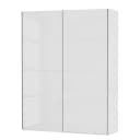 loftscape Schwebetürenschrank Arbery 180cm Weiß/Hochglanz Weiß ohne