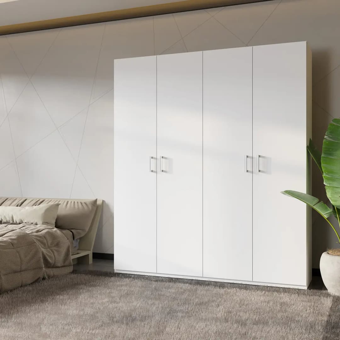 loftscape Drehtürenschrank Younts 178cm Weiß | Weiß