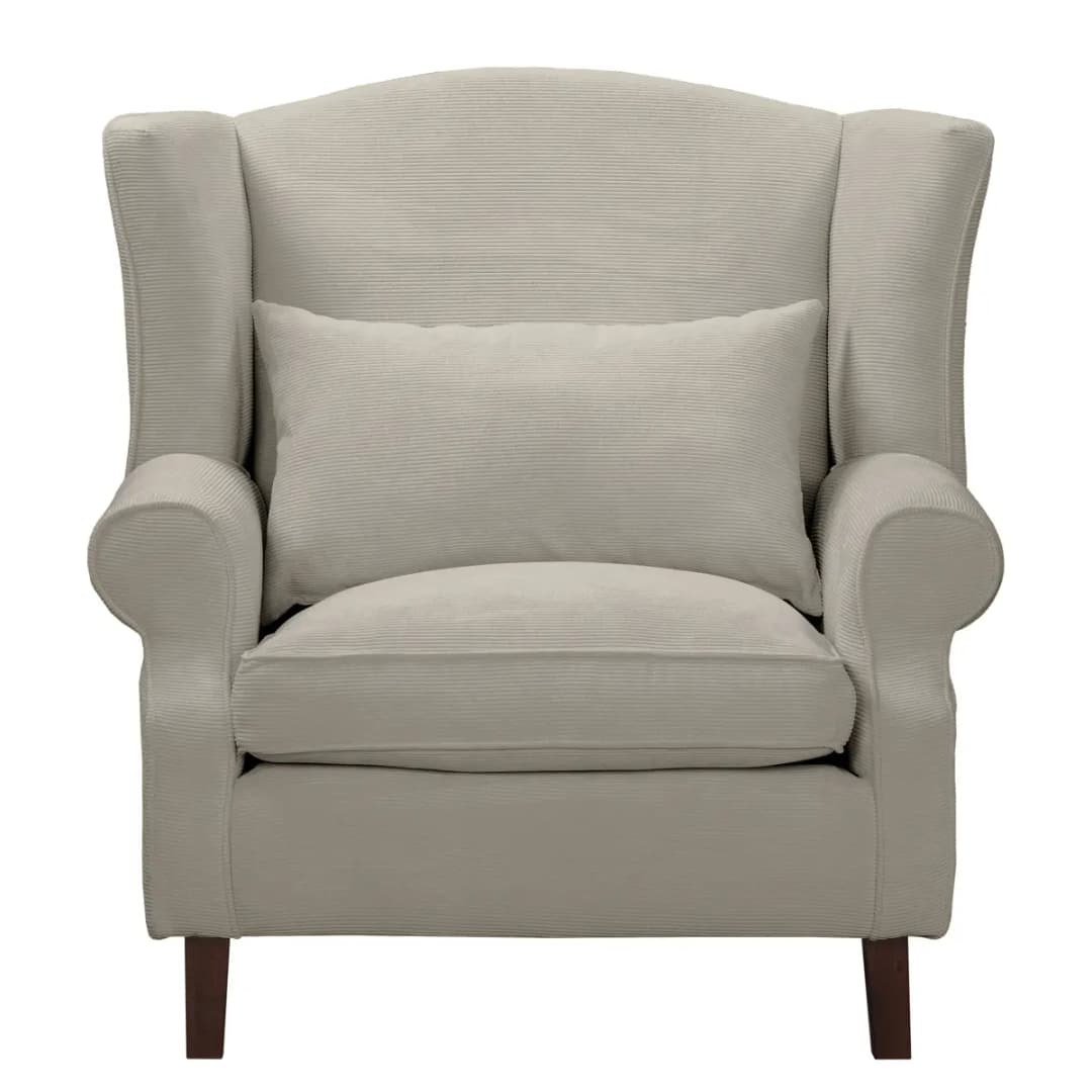 Ohrensessel XL Grau Cordstoff Fjella | Grau