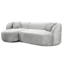 Fredriks Ecksofa mit Longchair Grau Bouclé Stoff Eudora | Grau