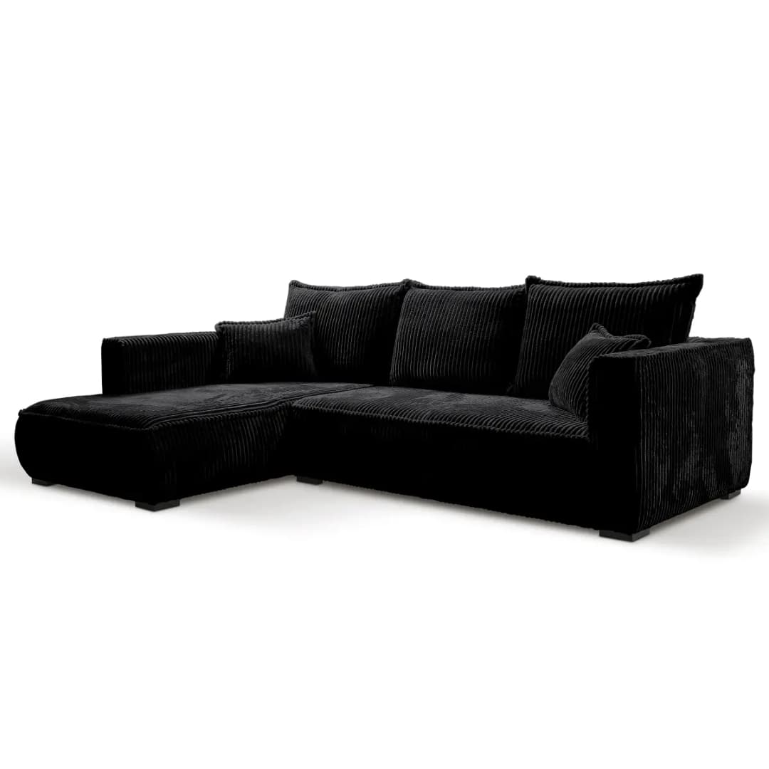 Fredriks Ecksofa mit Longchair Tila | Schwarz