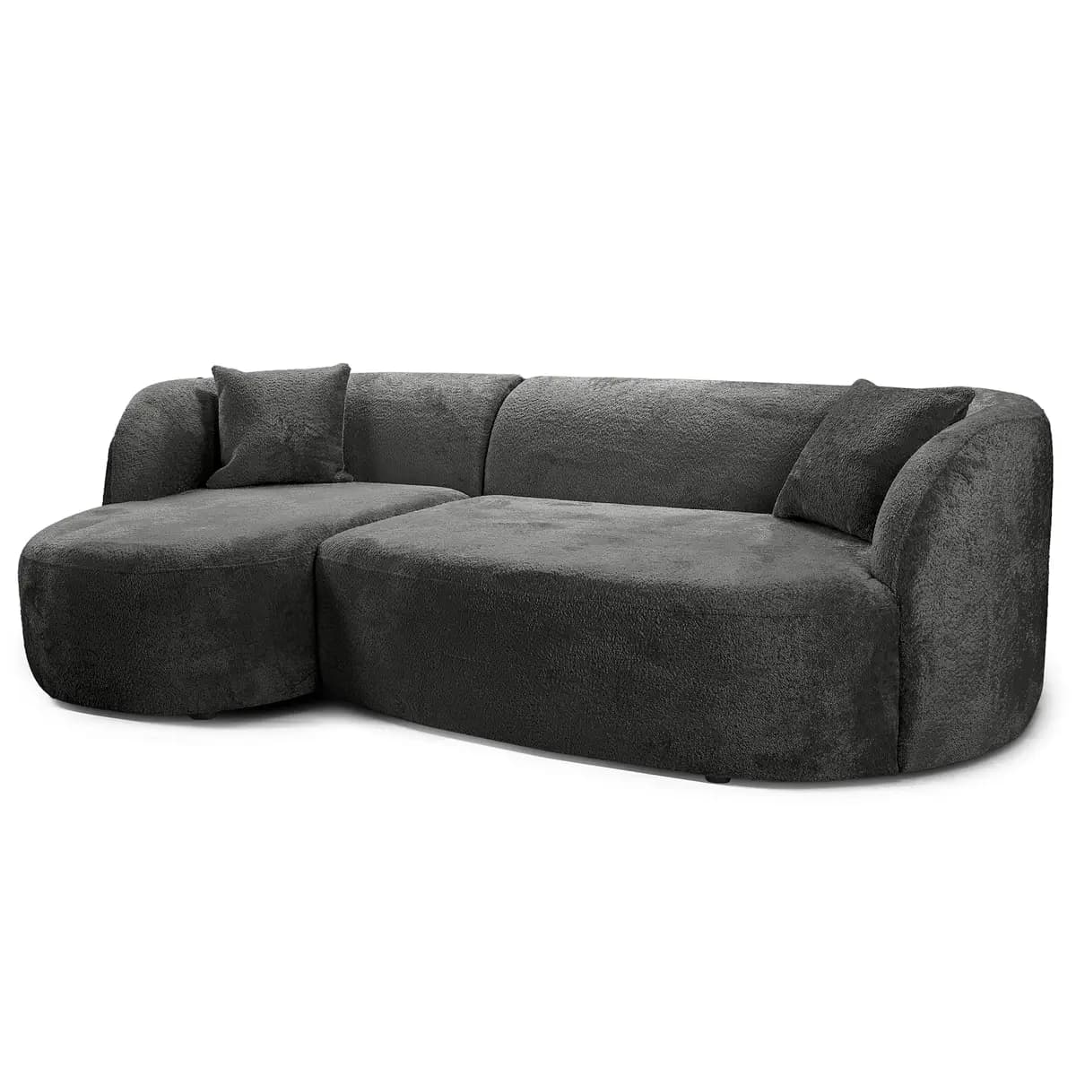 Fredriks Ecksofa mit Longchair Eudora | Schwarz