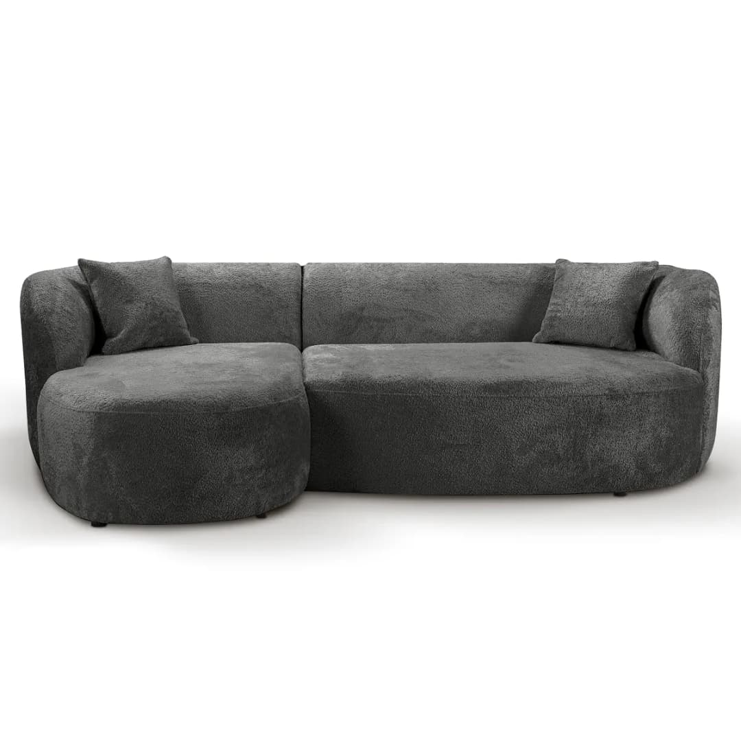 Fredriks Ecksofa mit Longchair Eudora | Schwarz