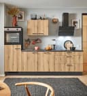 Autarke Küchenzeile 260cm Ausrichtung links Holz/Eiche