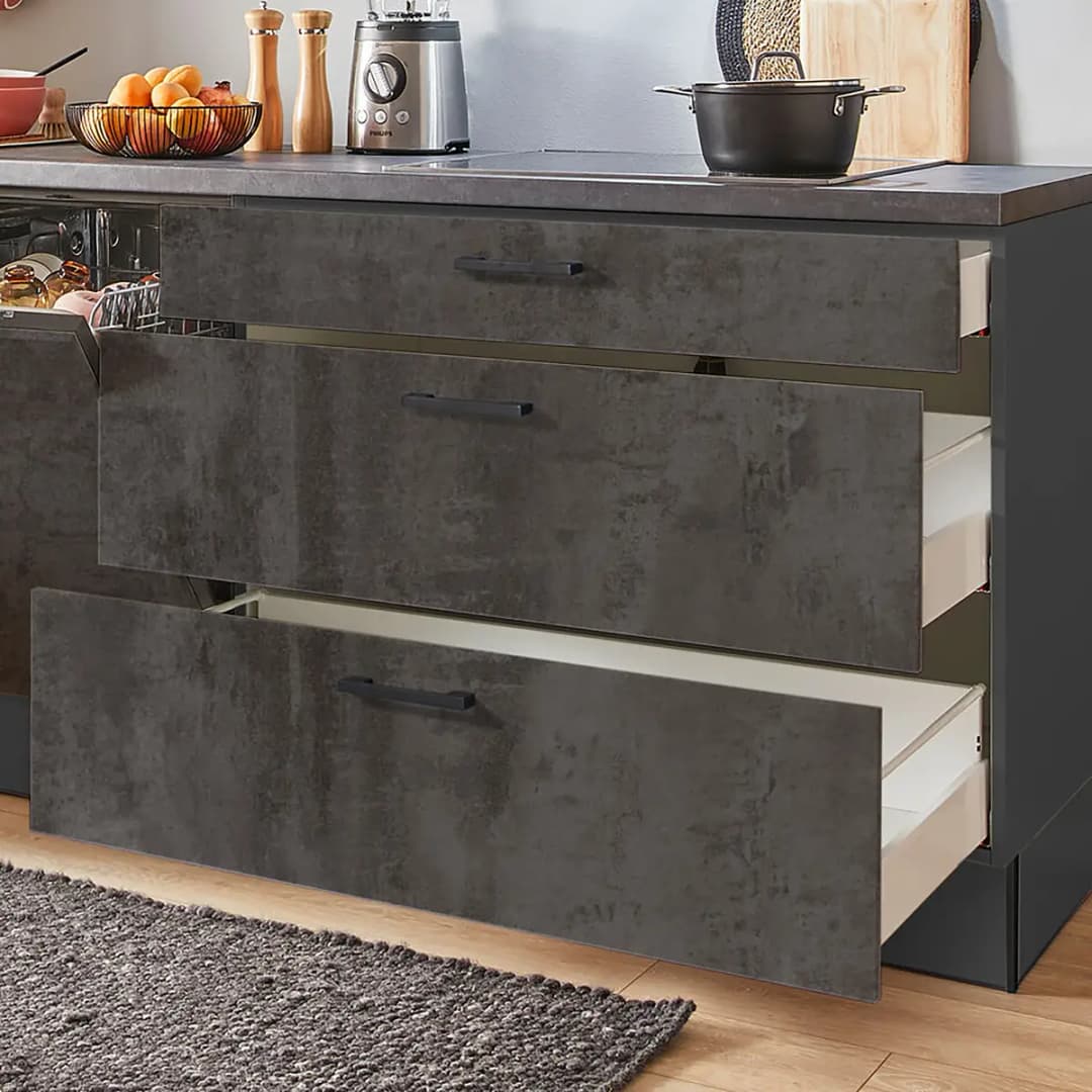 pino Autarke Küchenzeile Seitenschrank A 300cm Ausrichtung rechts