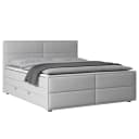 Boxspringbett 120 x 200cm Webstoff Pria Grau H2 | Grau