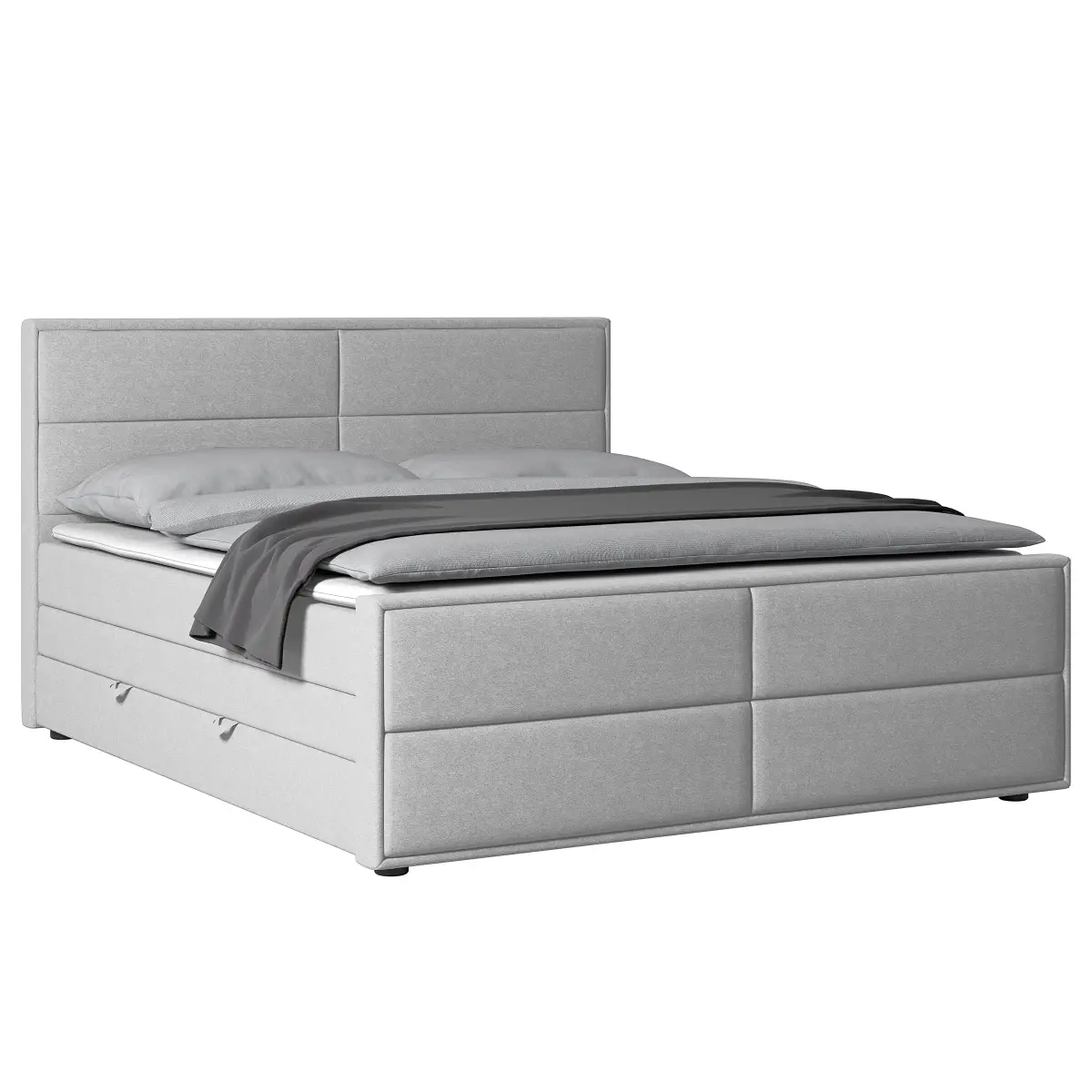 Boxspringbett 120 x 200cm Webstoff Pria Grau H2 | Grau