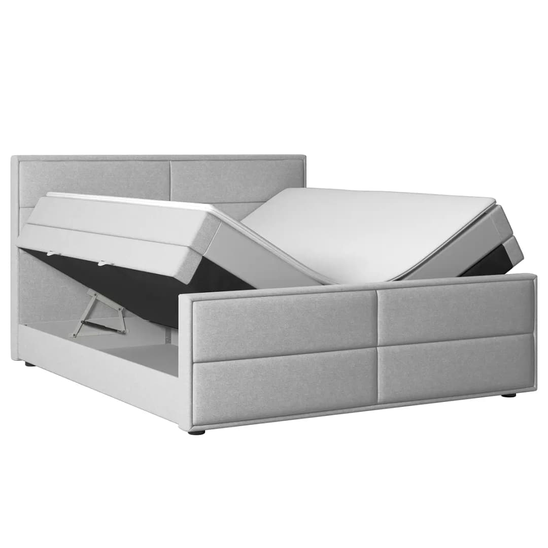 Boxspringbett 120 x 200cm Webstoff Pria Grau H2 | Grau