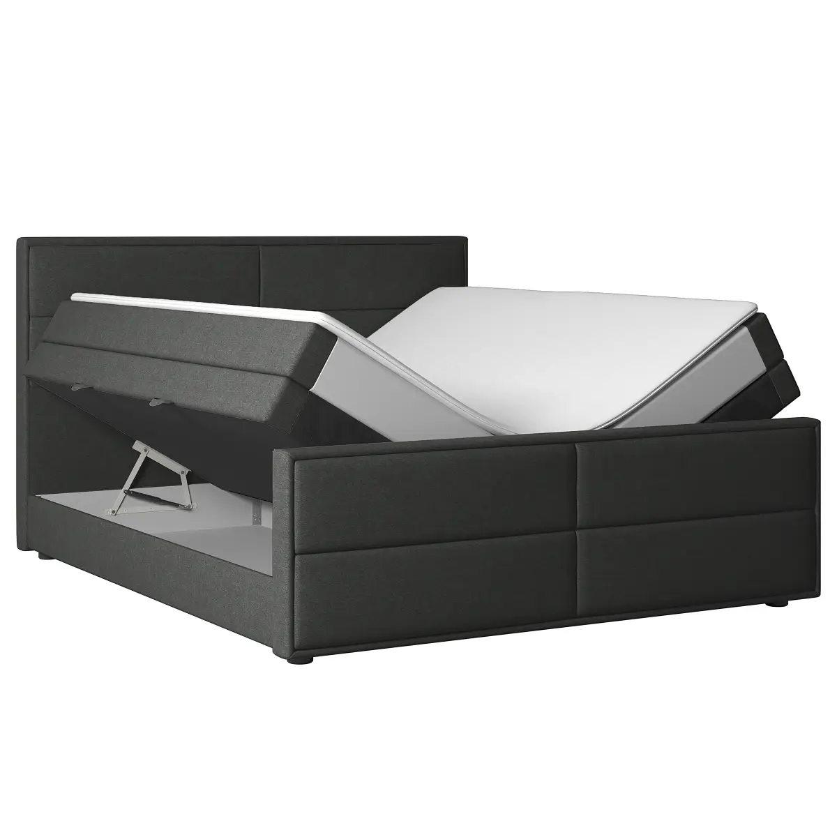 Boxspringbett 120 x 200cm Webstoff Pria Grau H2 | Grau