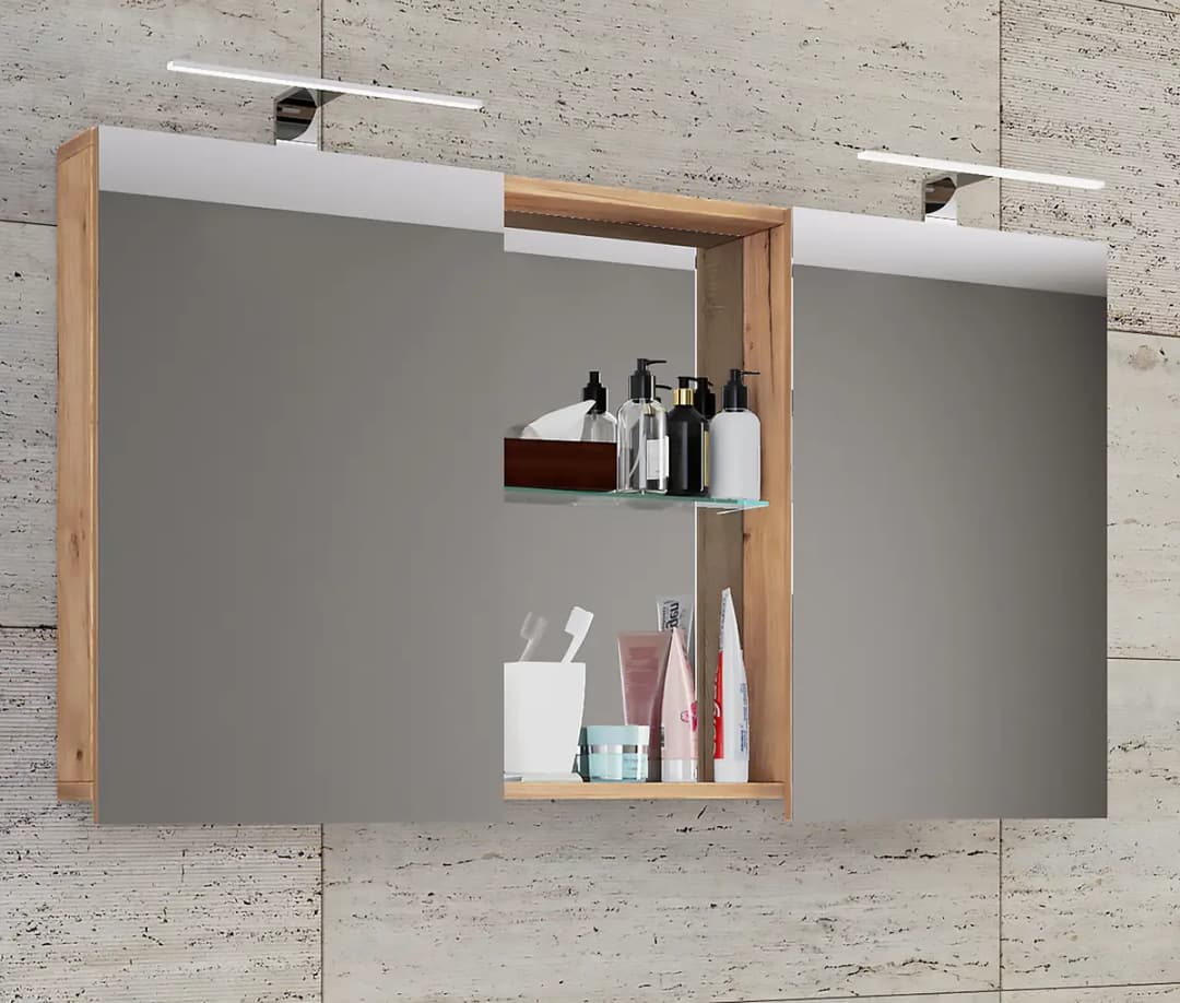 Spiegelschrank Budasi | Holztöne