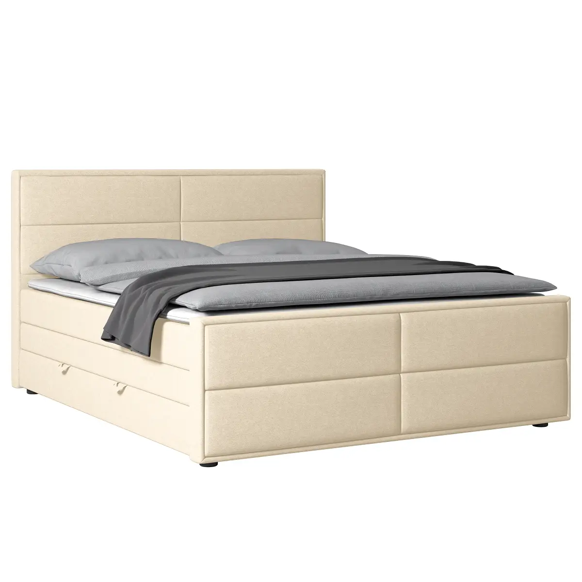 Loftscape Boxspringbett 180 x 200cm Webstoff Pria Beige | Beige