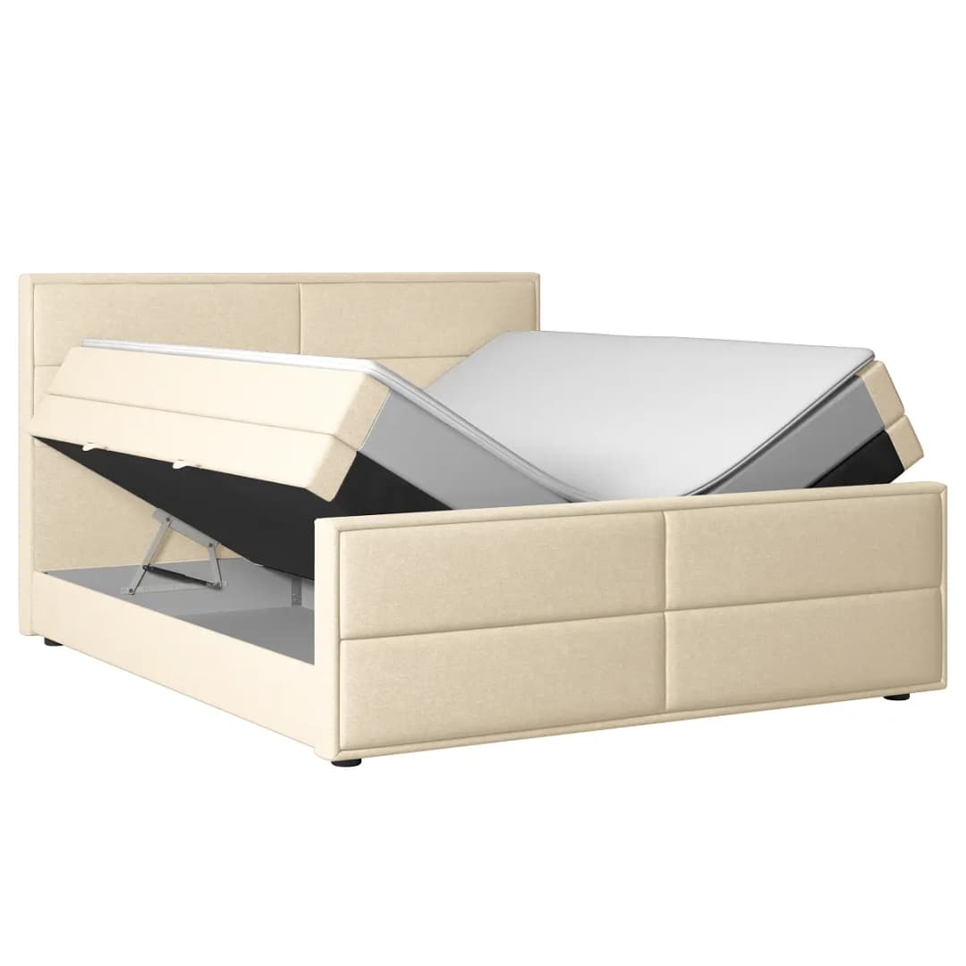 Loftscape Boxspringbett 180 x 200cm Webstoff Pria Beige | Beige