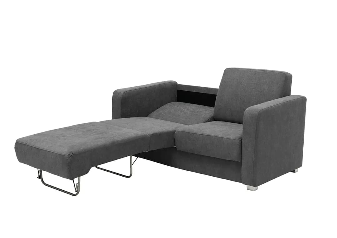 Fredriks 2-Sitzer Sofa mit Ausziehfunktion Grau Webstoff Colonia