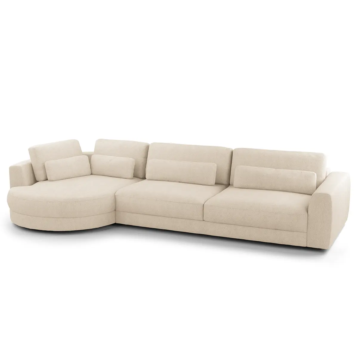Ecksofa 3-Sitzer mit Ottomane Beige Webstoff Saia | Beige