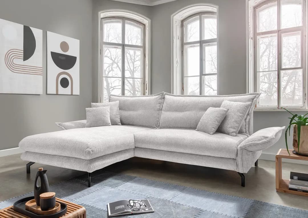 Fredriks Ecksofa mit Longchair Eris | Weiß