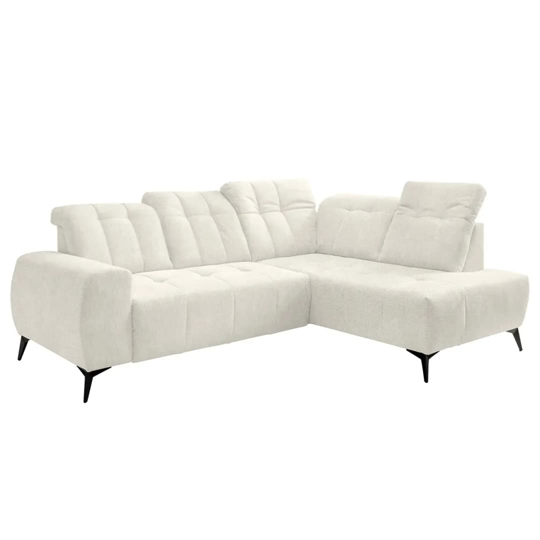 Fredriks Ecksofa mit Ottomane & Funktion Beige Webstoff Colonia
