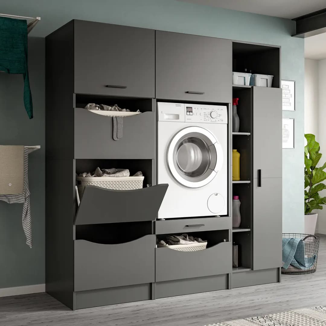 xonox home Waschmaschinenumbauset Free Kombi | Grau