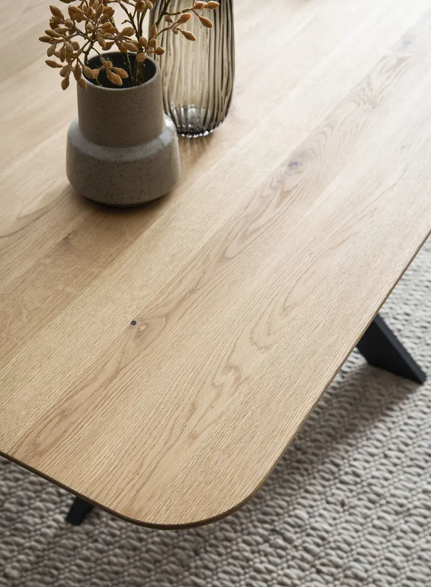 Naturoo Esstisch Rayess mit Massivholzplatte 180cm Braun | Braun