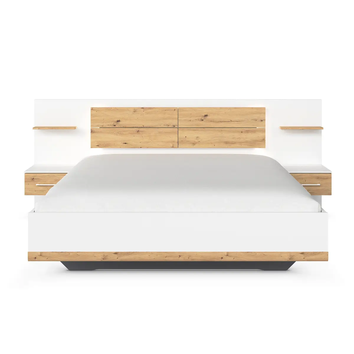 Beleuchtete Bettanlage Boston Extra 180 x 200cm Weiß/Alpinweiß | Weiß