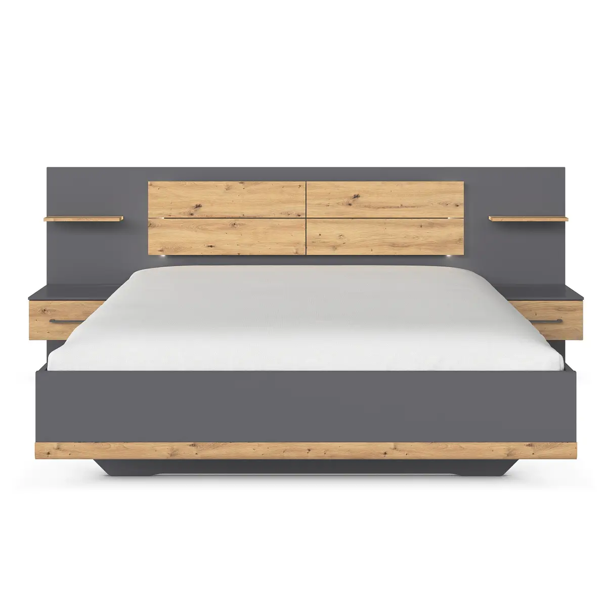 Beleuchtete Bettanlage Boston Extra 180 x 200cm | Grau