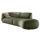 Fredriks Okka Sofa mit Ottomane | Grün