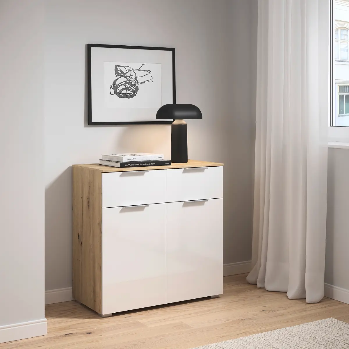 rauch Orange Kommode mit Türen 80cm | Mehrfarbig