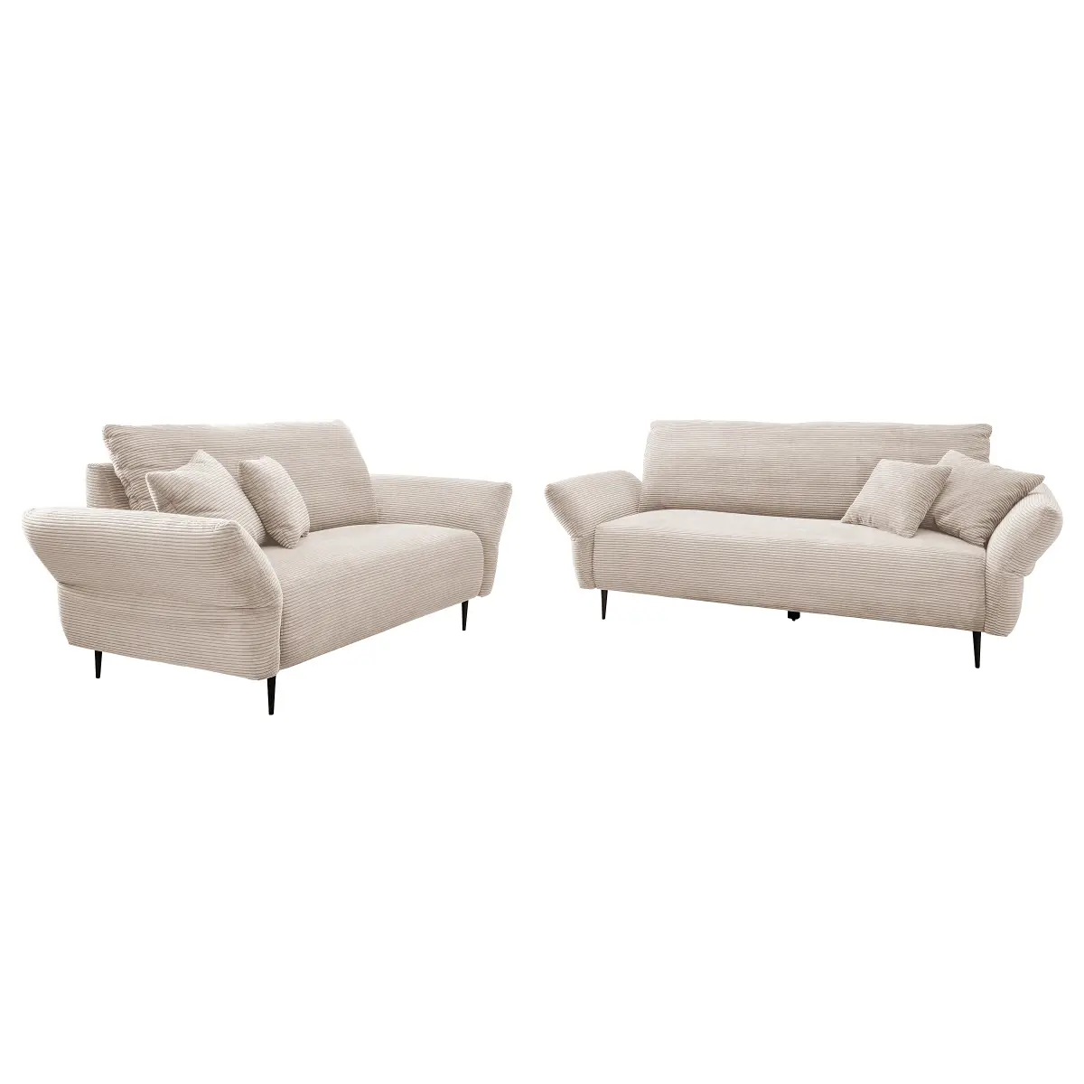 Polstergarnitur 3-2 Beige Cordstoff Duana | Beige