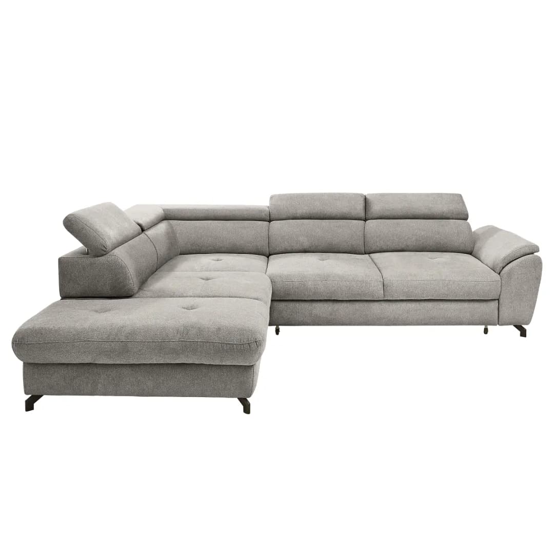 Fredriks Ecksofa mit Schlaffunktion Grau Webstoff Pria | Grau